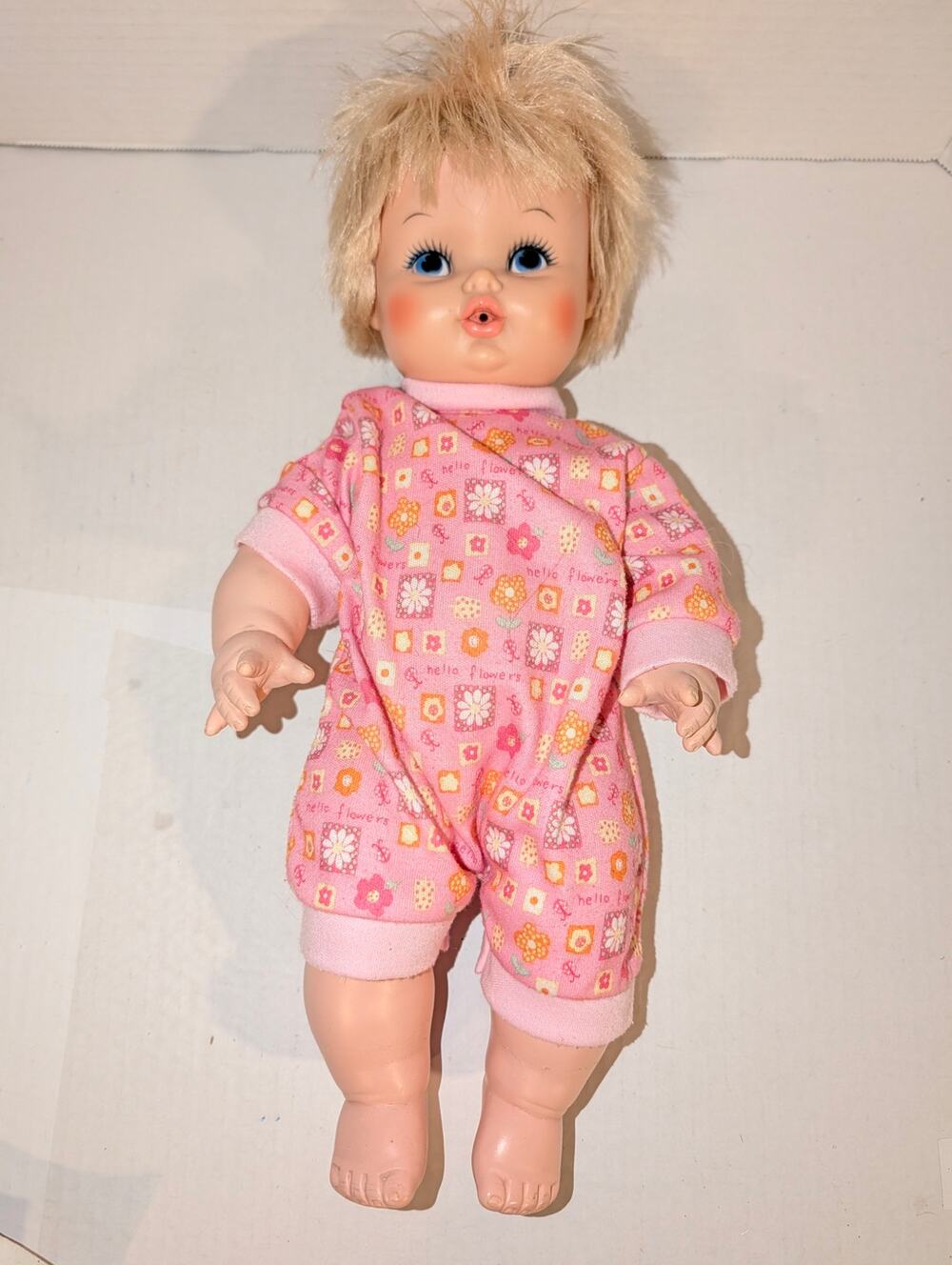 Vintage 14" Dublon Softina Doll EEgee Drink and Wet Doll